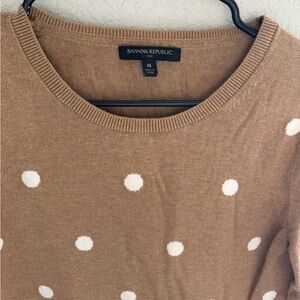 Banana Republic Light Brown & White Polka Dot Sweater